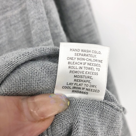 Halogen Womens Cardigan Small Gray Merino Wool Blend Button Front Knit Sweater - Picture 11 of 11